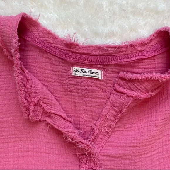 We the Free People sugar rush baby doll pink flowy oversized t shirt blouse - Picture 4 of 6